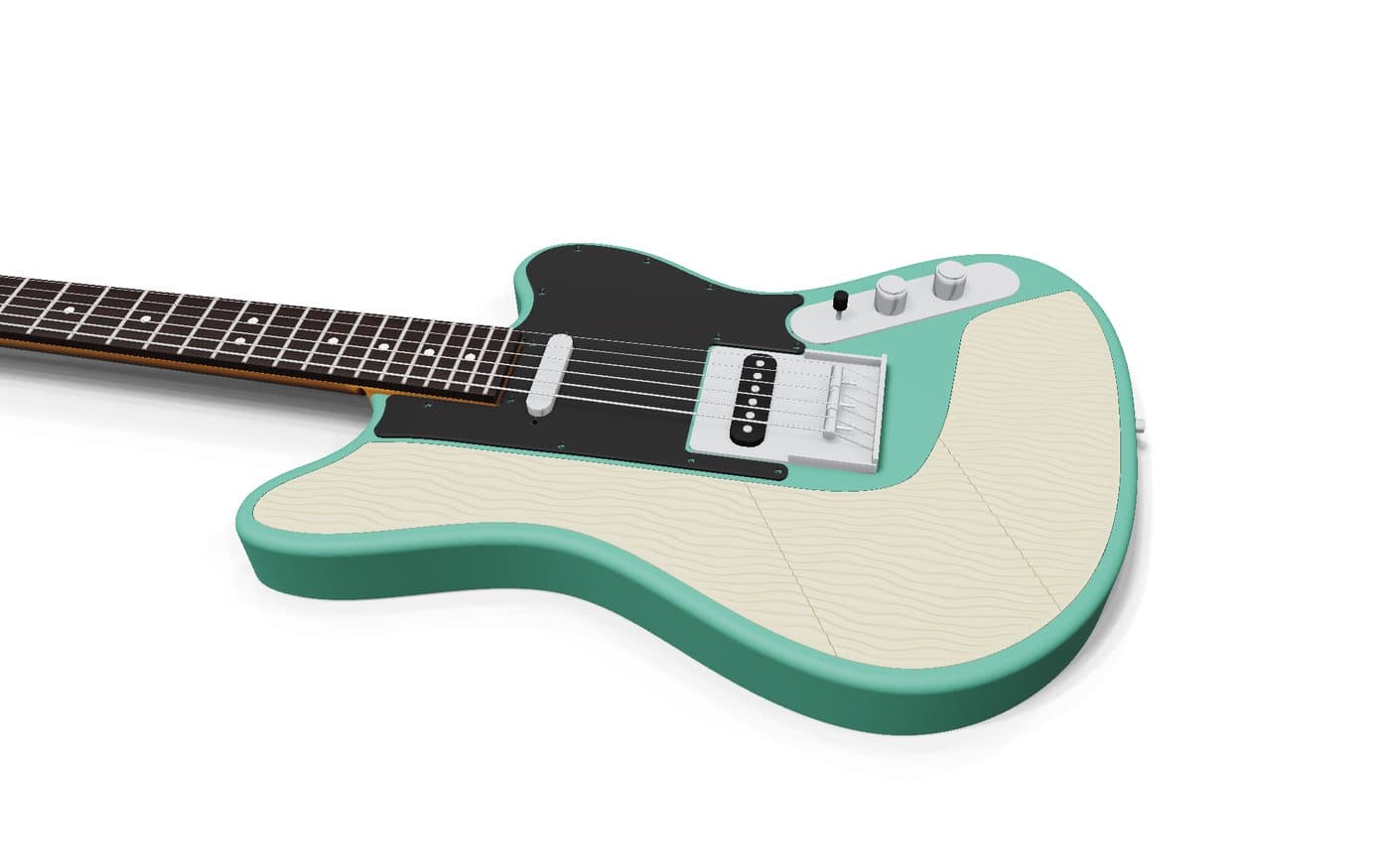 Filamentcaster: 3D-printable guitar body files, view 7