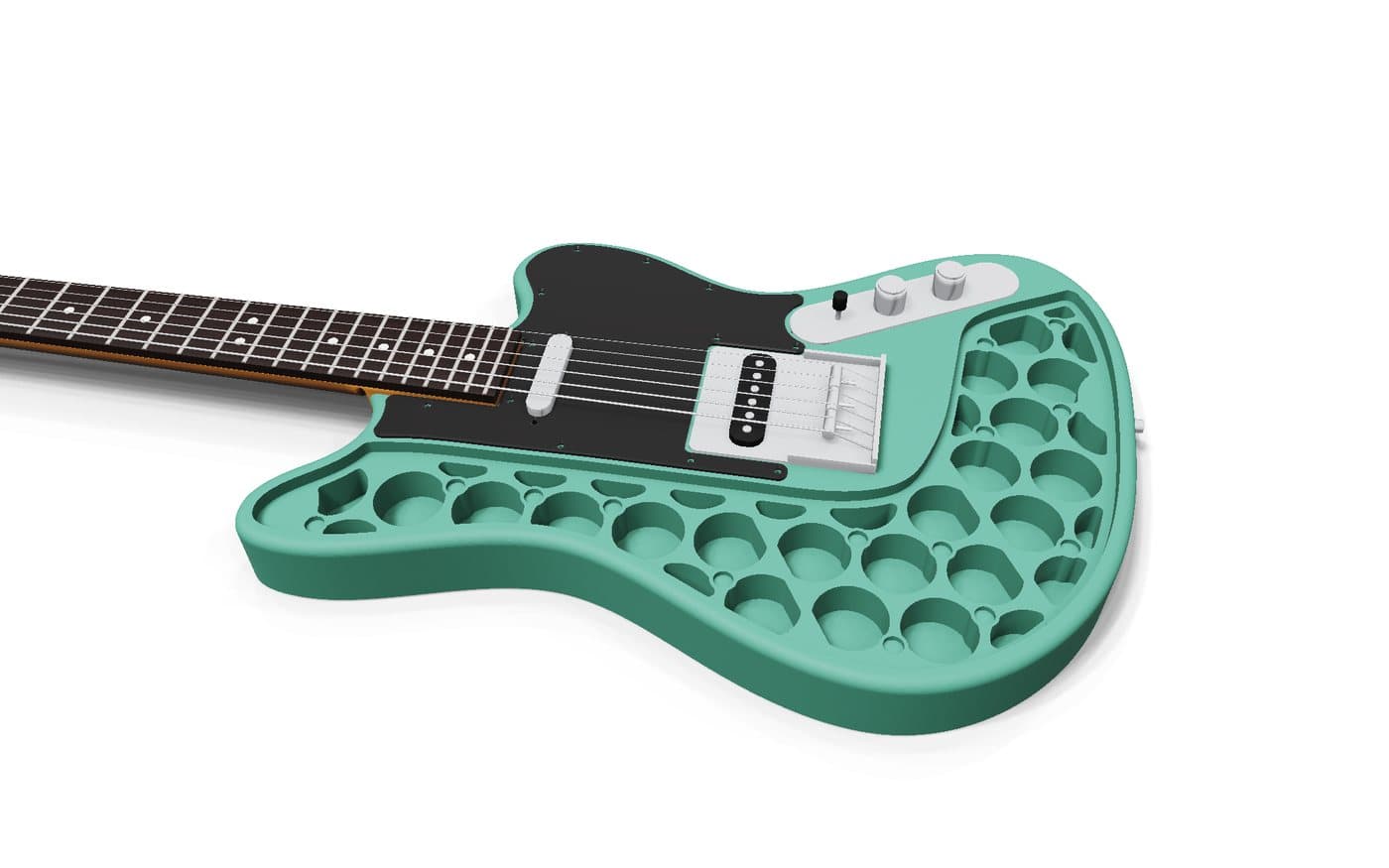 Filamentcaster: 3D-printable guitar body files, view 8